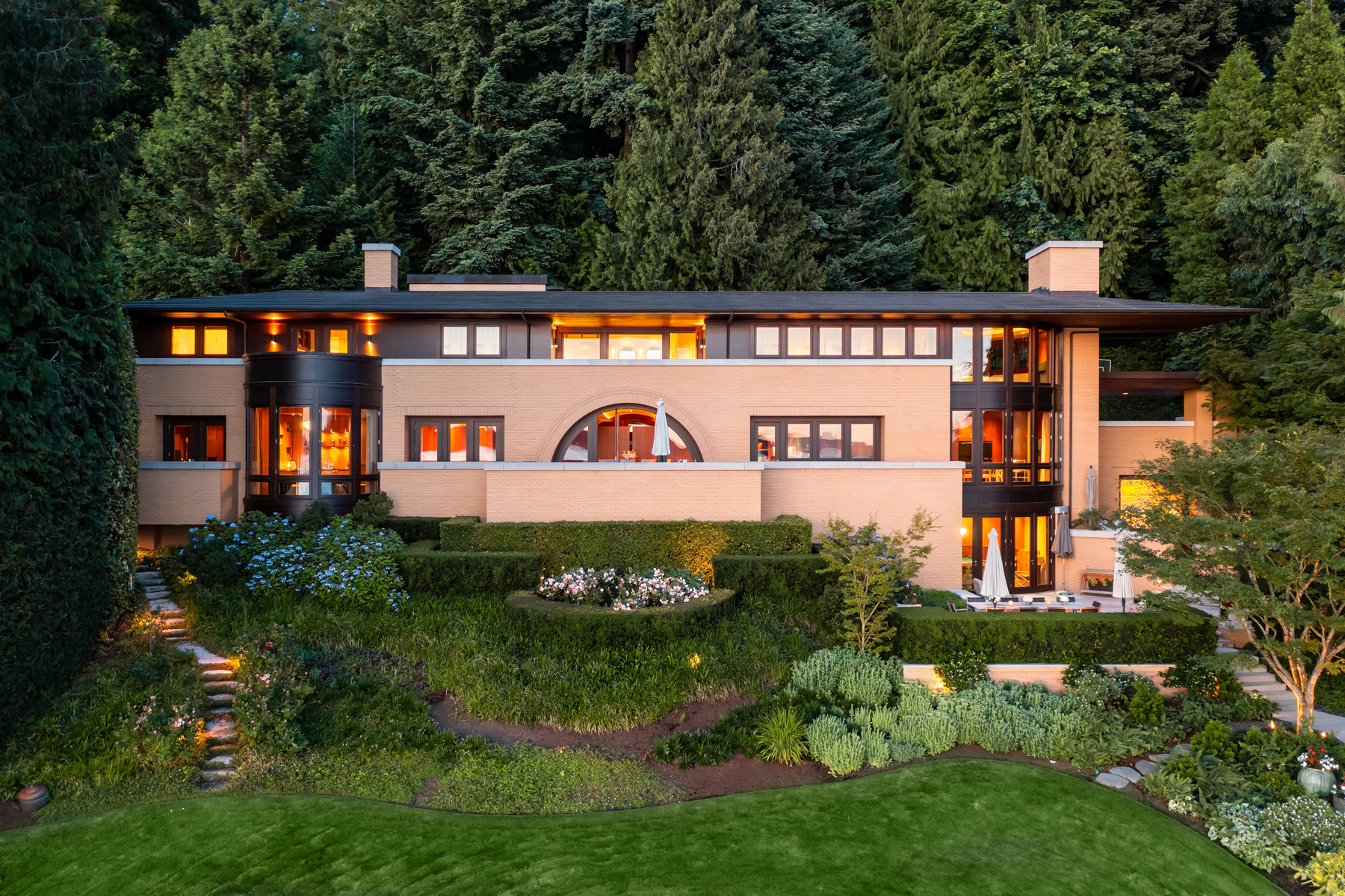 Copper roof at twilight