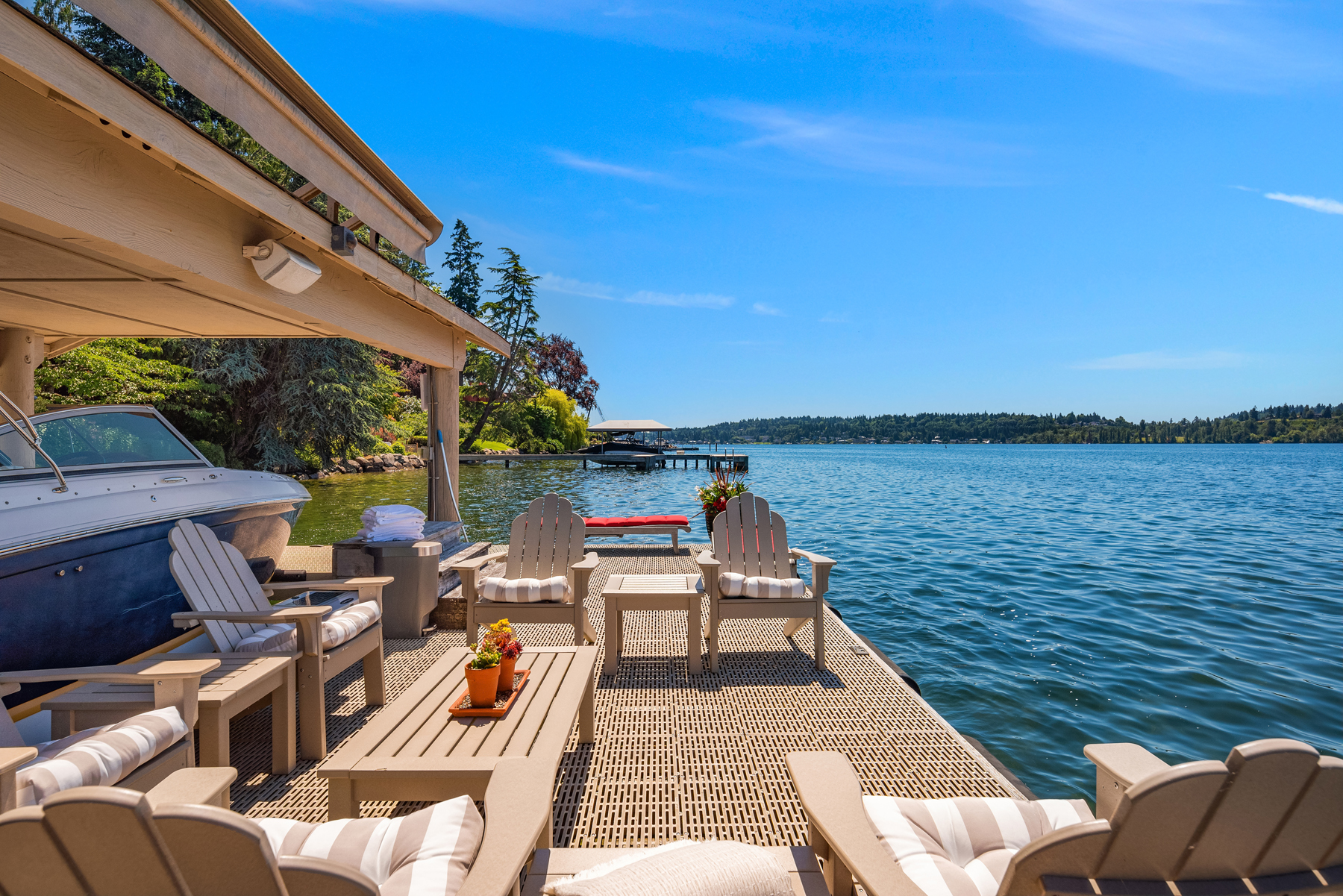 Private dock and Lake Washington waterfront